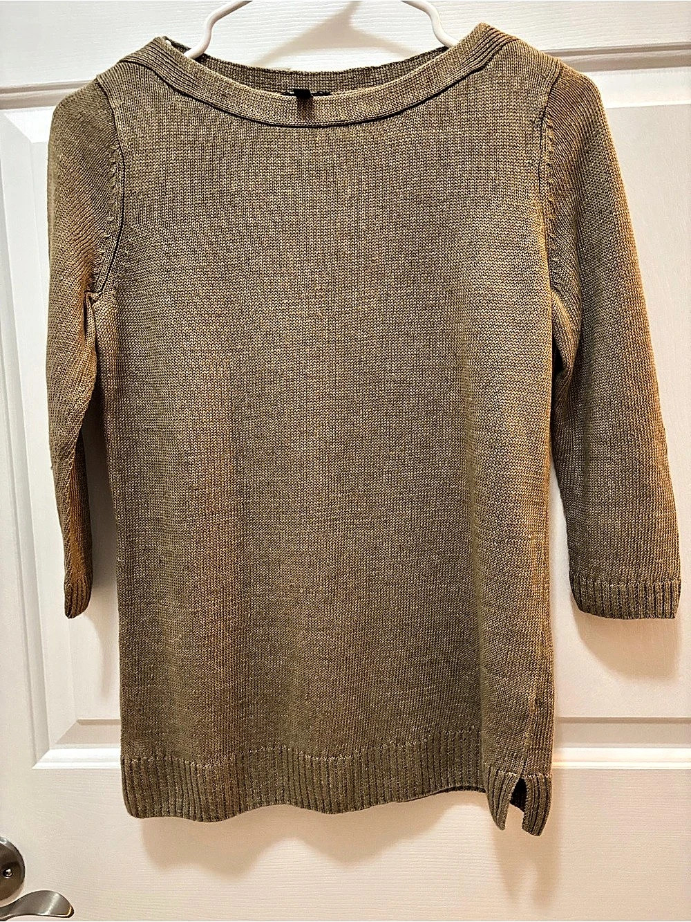 Talbots Linen Knit Sweater Brown Petite Small Like New